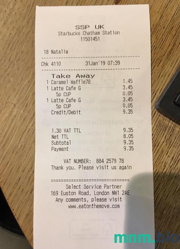 Firma Starbucks przykładowy czek płatniczy PSD